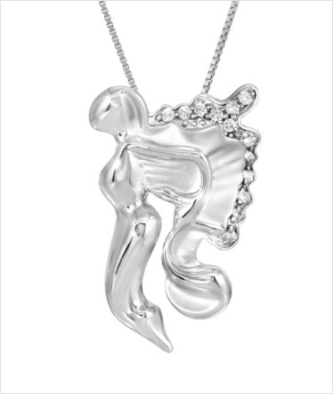 Divine Realty Silver Pendant with Diamonds