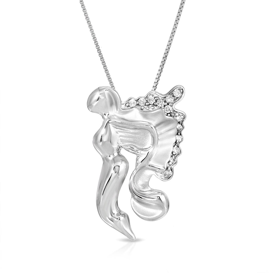Divine Reality Collection Small Silver Pendant with Diamonds