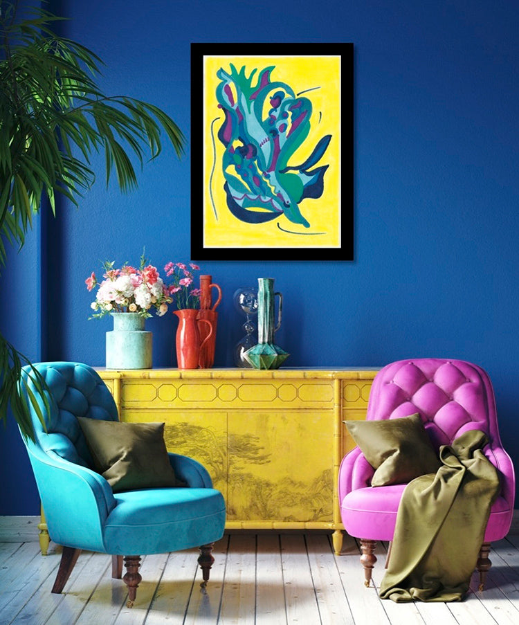 Sovereignty Fine Art Print in blue living room